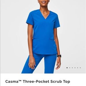 Figs Scrubs Casma 3 pocket Blue Top
